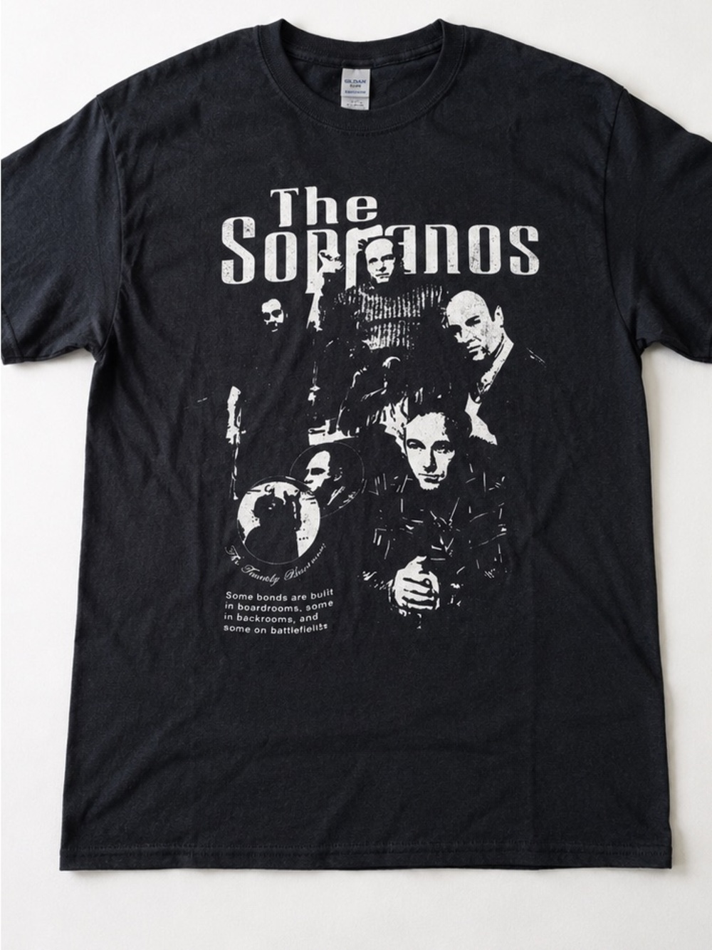Gildan Black The Sopranos White Graphic Tee UNISEX SIZE L